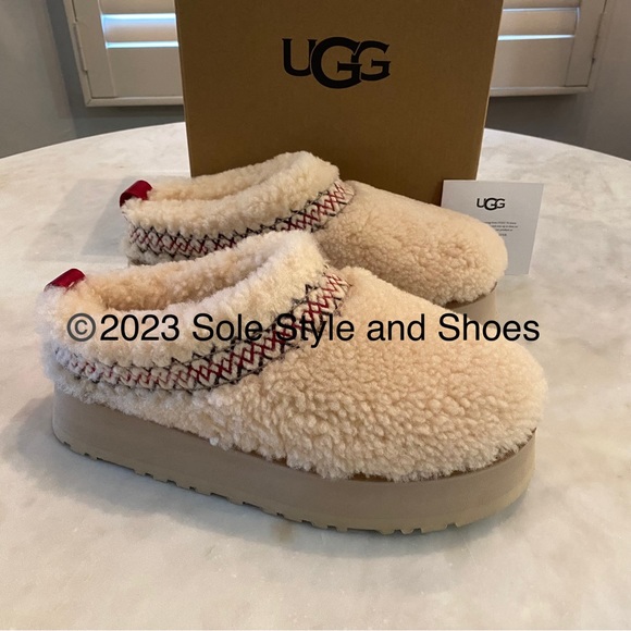 UGG Tazz UGG Braid Slippers Natural 9 New in Box - Picture 5 of 16